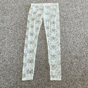 DNA Sport Beige Lace Footless Tights. Boho